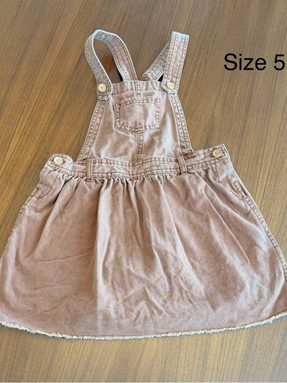 Size 5 Kids Tan Corduroy Overall Skirt
